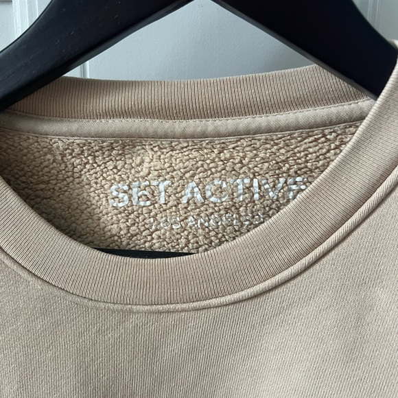 Set Active Oversized Crewneck Sweatshirt in Macadamia Size S - Picture 2 of 7